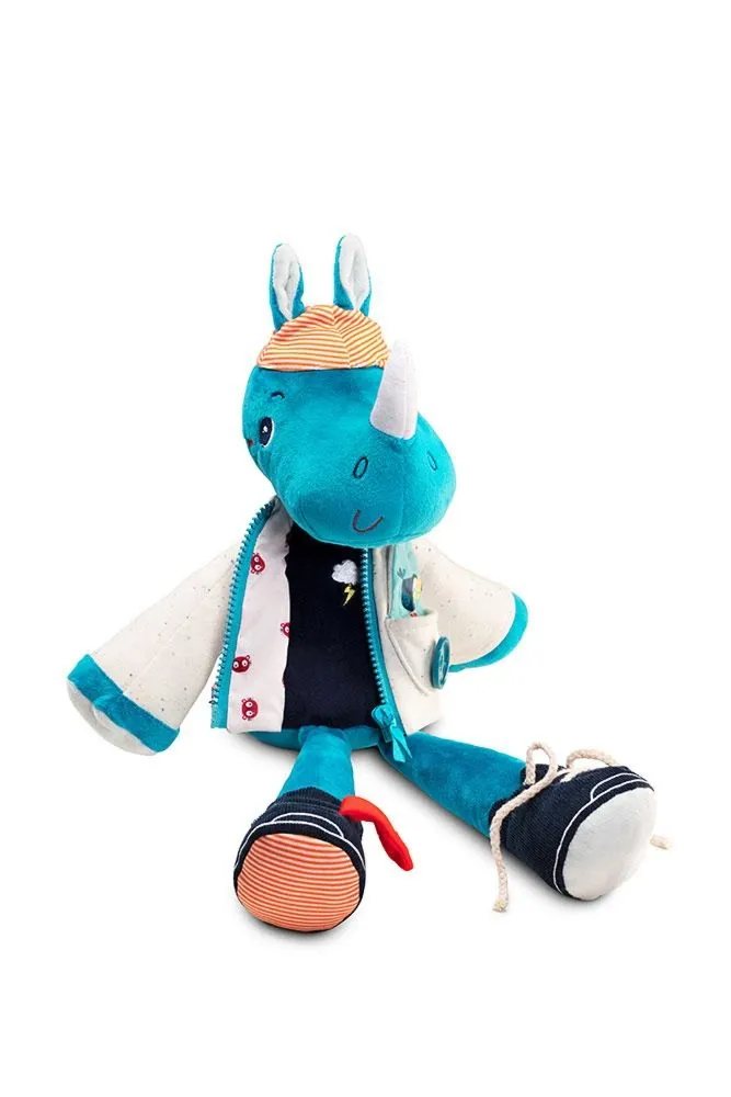 Lilliputiens - Nosorożec Marius - Przytulanka aktywizująca do nauki ubierania