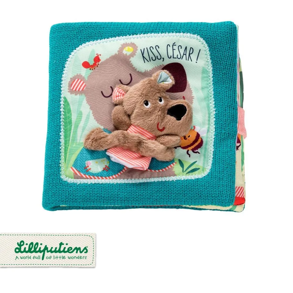 Lilliputiens - Niedźwiadek Cesar - Książeczka z mini-pacynką na palec "Buziaki dla Cezara"