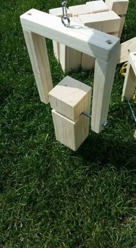 Gra integracyjna Wieża DŻWIG Wieża współpracy podwójna zielono żółta