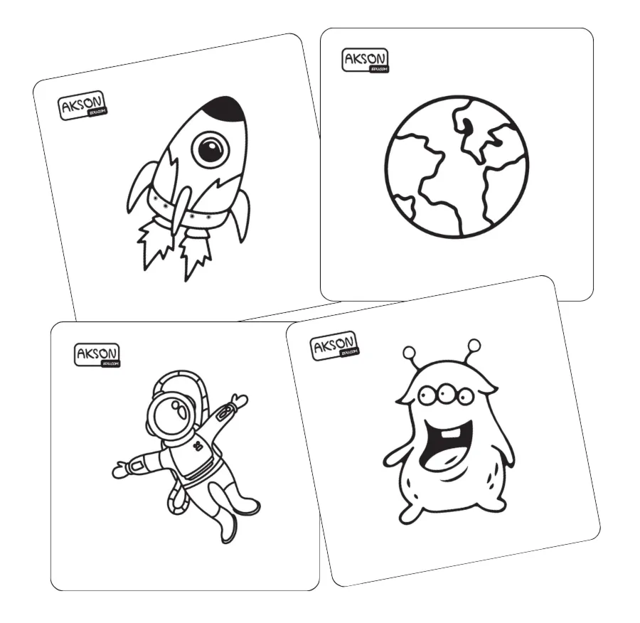 Karty do zabaw KOSMOS zestaw 20 szt. do kolorowania